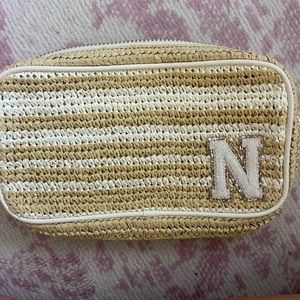 Stoney clover woven pouch with N sewn on
